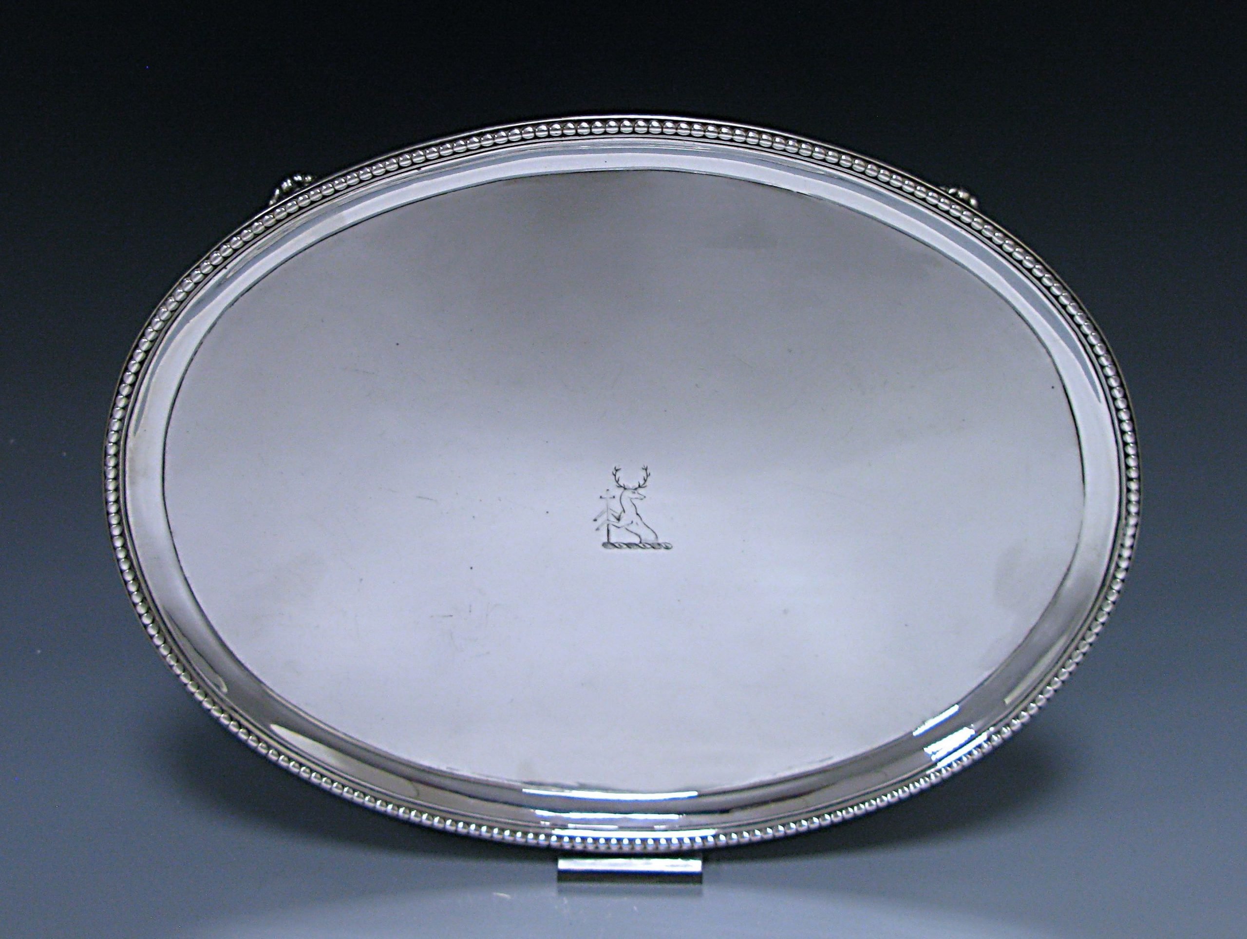 George III Sterling Silver Oval Salver made 1778 1