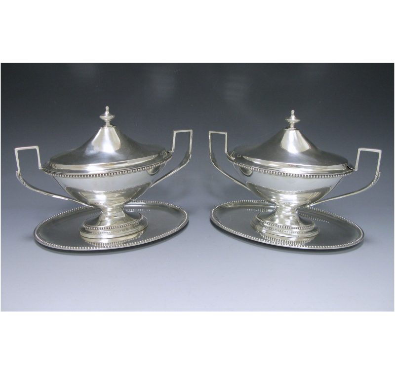 Pair of George III Sauce Tureens on stands