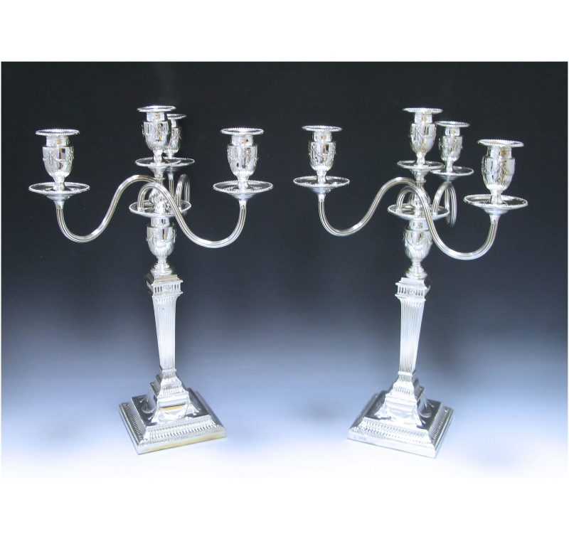 Pair of Victorian Antique Sterling Silver Candelabra