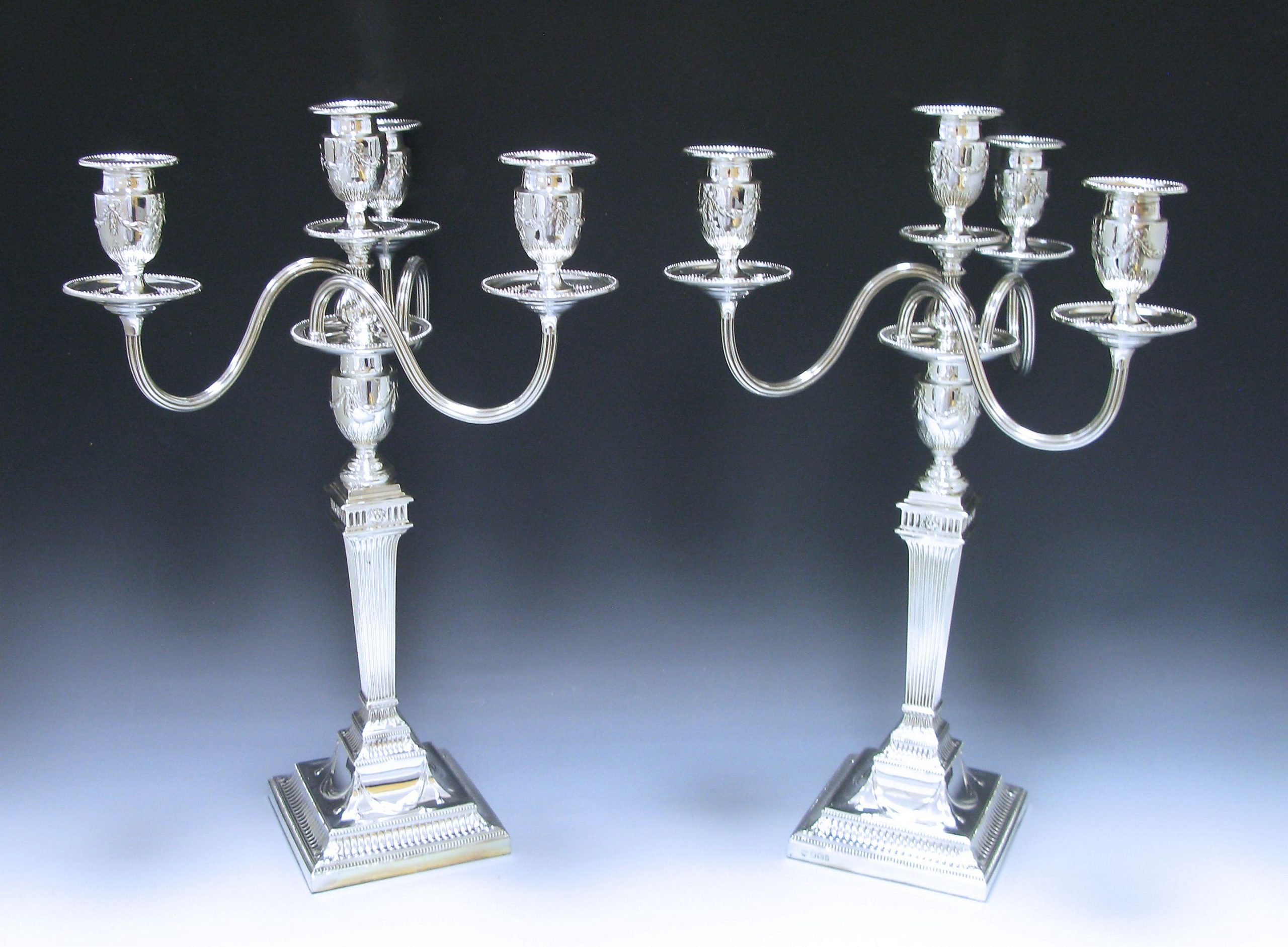 Pair of Victorian Antique Sterling Silver Candelabra  1