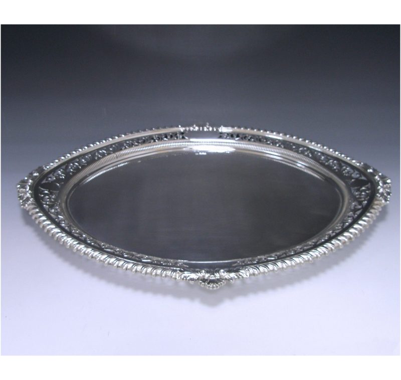 A Victorian shaped Oval Tray