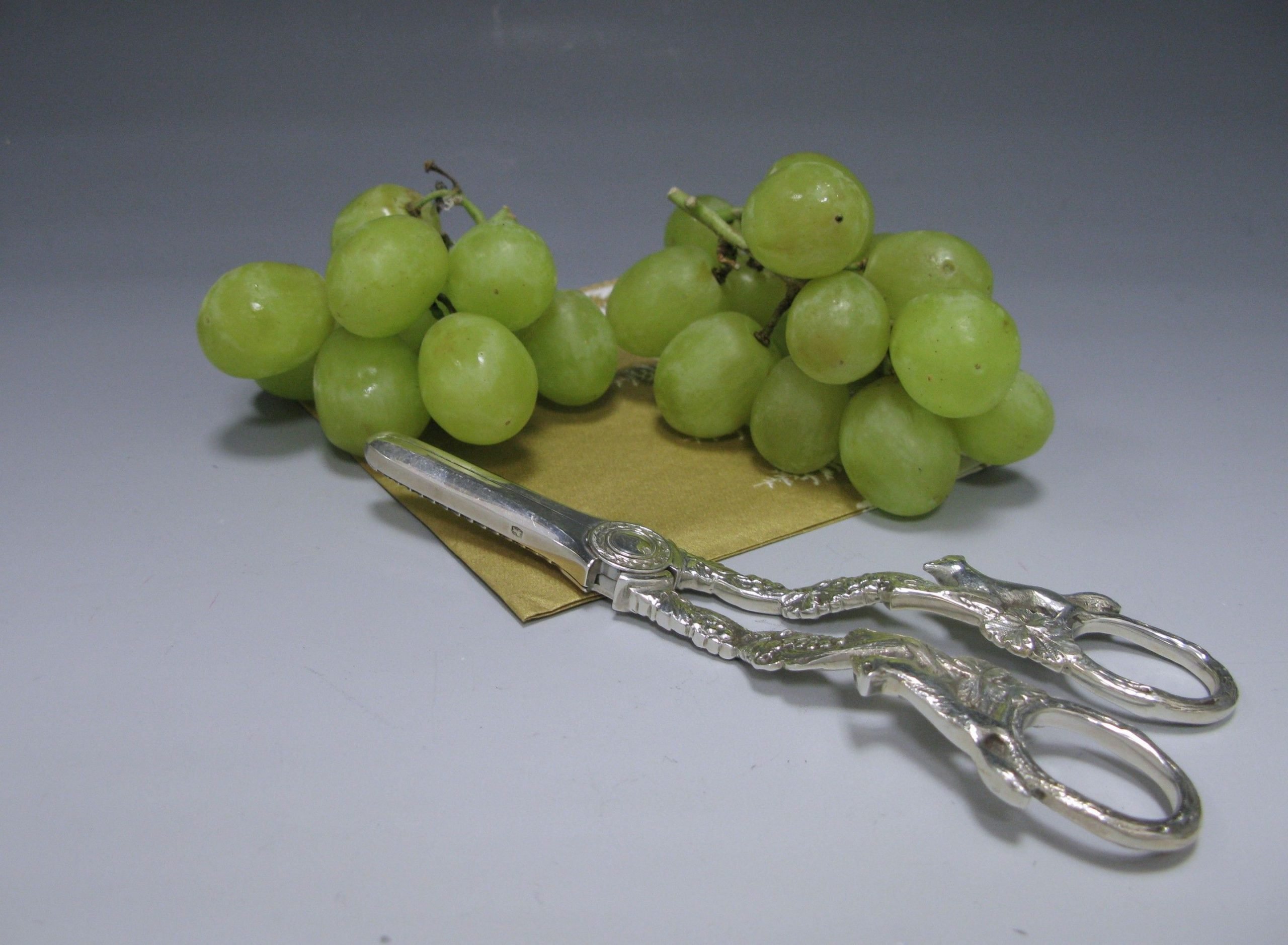 A Pair of Sterling Silver Grape Scissors / Shears 1