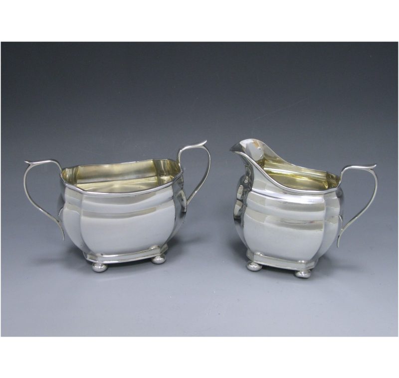 Sterling Silver Sugar Bowl & Cream Jug made in 1938