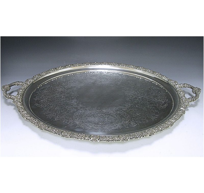 Antique Silver Victorian Tray made in 1897