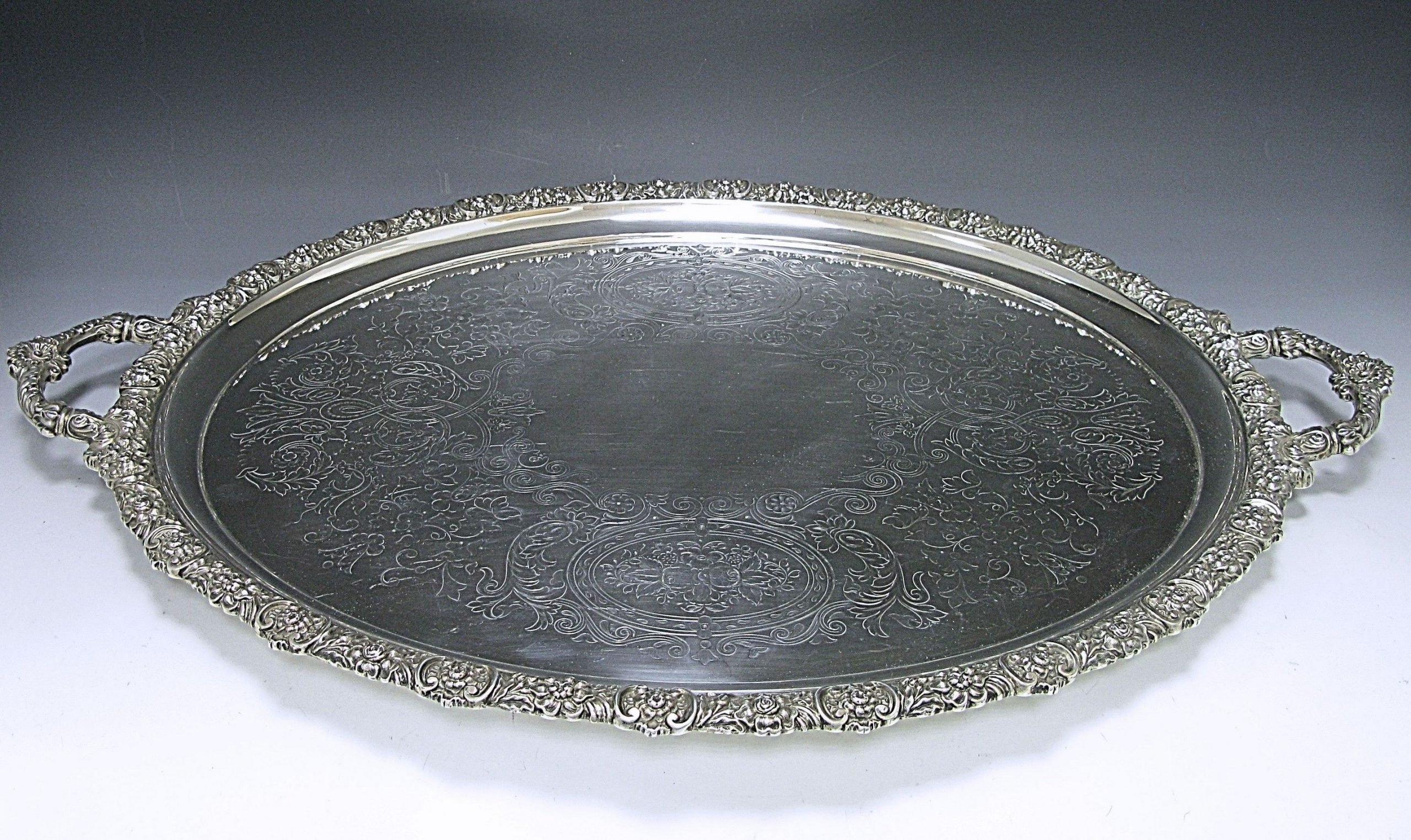 A Victorian Shaped Oval Tray 1