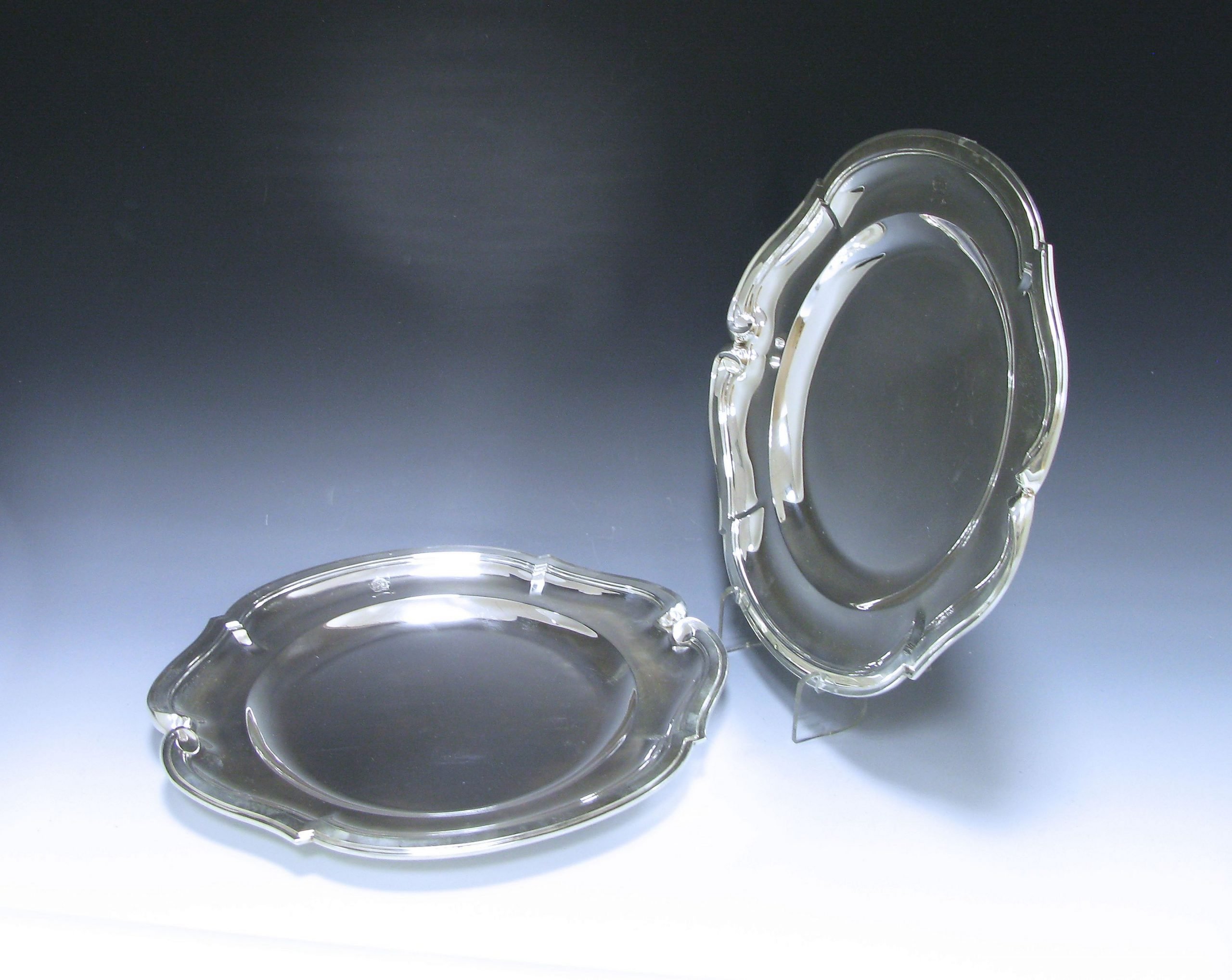 Pair of Antique French Silver Second Course Dishes 1