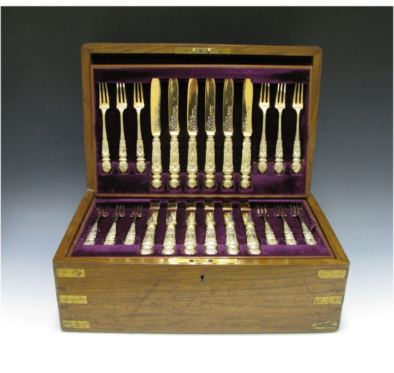 A Victorian Antique Silver – Gilt Dessert Service