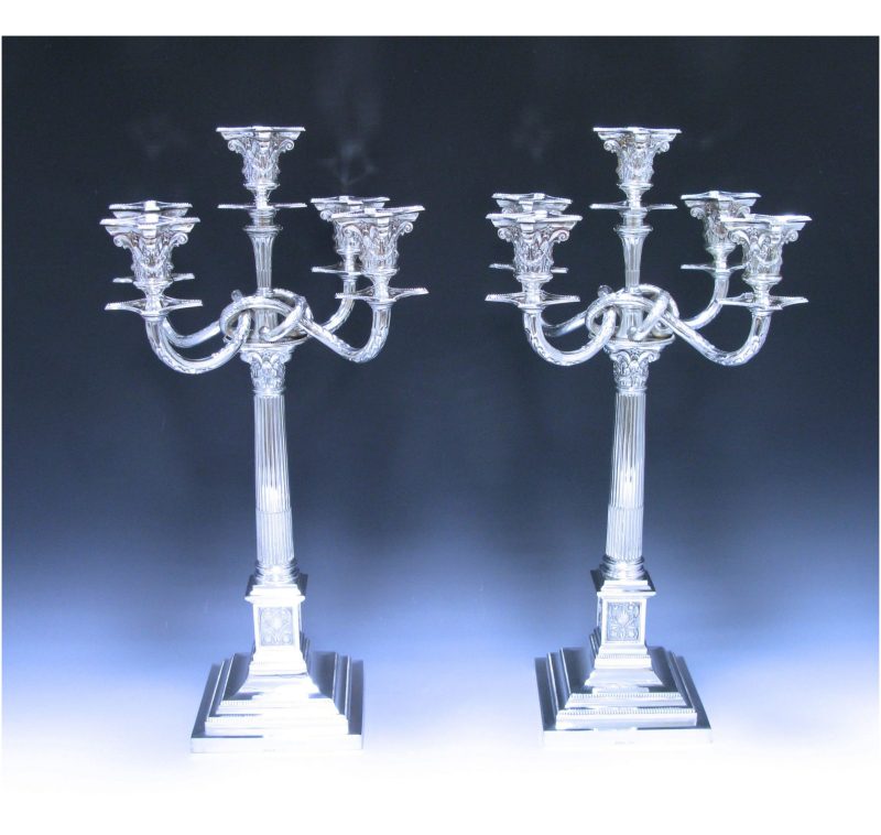 Pair of German Silver Five Light Candelabra made in 1895