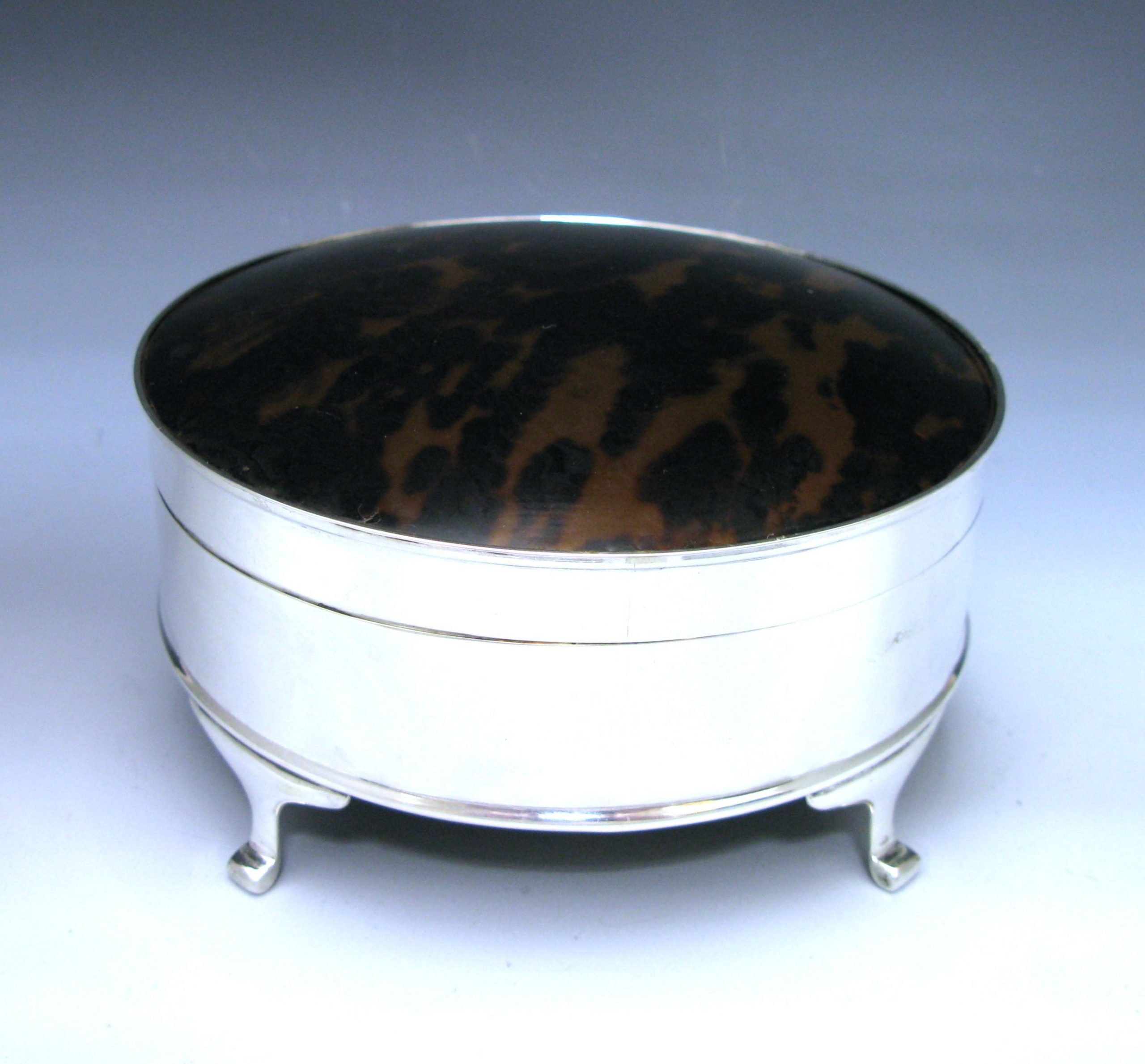 A Tortoiseshell and Sterling Silver Box
