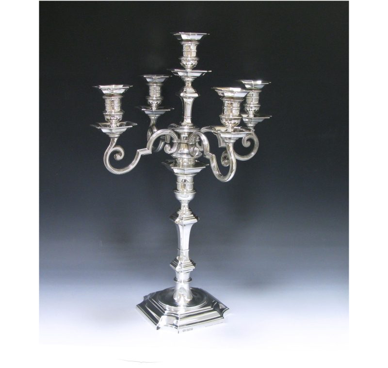 An Antique Silver Candelabrum