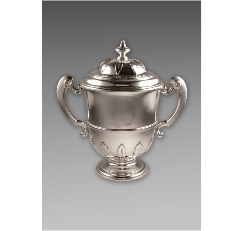 Hallmarked  Silver George V Two-Handled Trophy Cup & Cover made in 1933