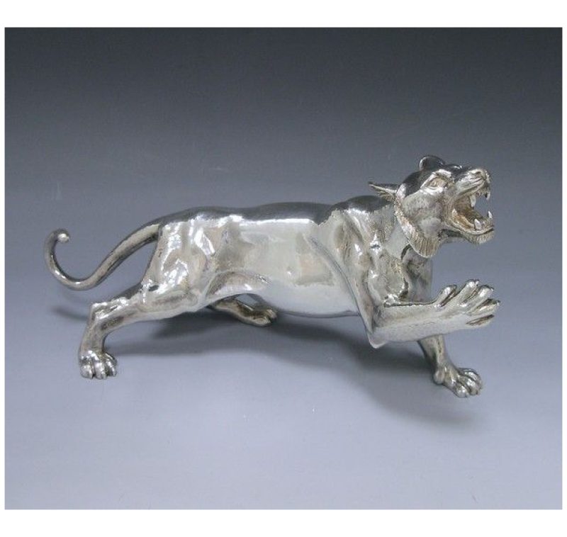 Silver Model of a Tiger made in 1991