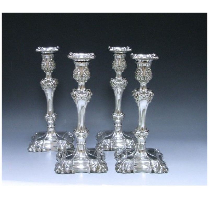 Four Sterling Silver Candlesticks