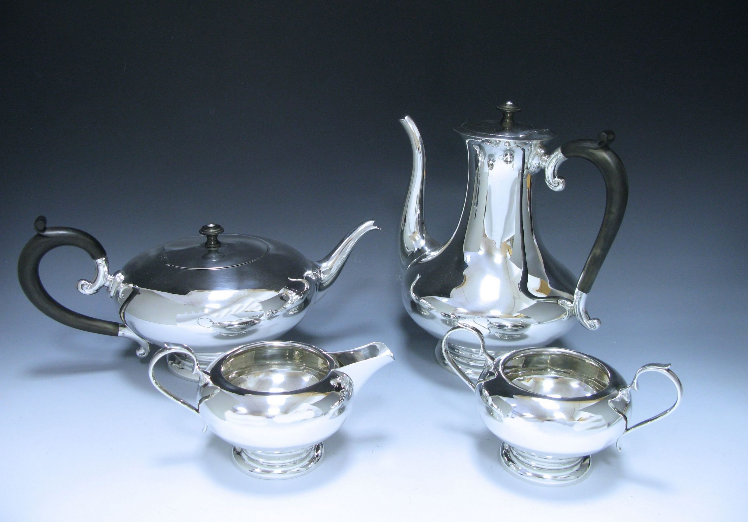A Sterling George V Silver Four Piece Tea Service  1