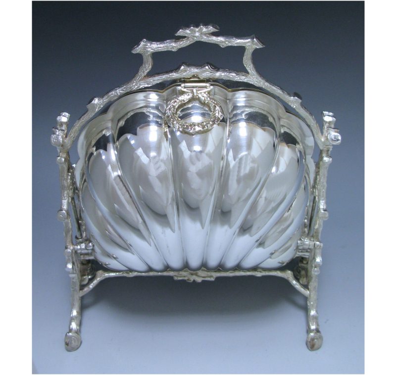 Antique Victorian Silver-Plated Biscuit Box