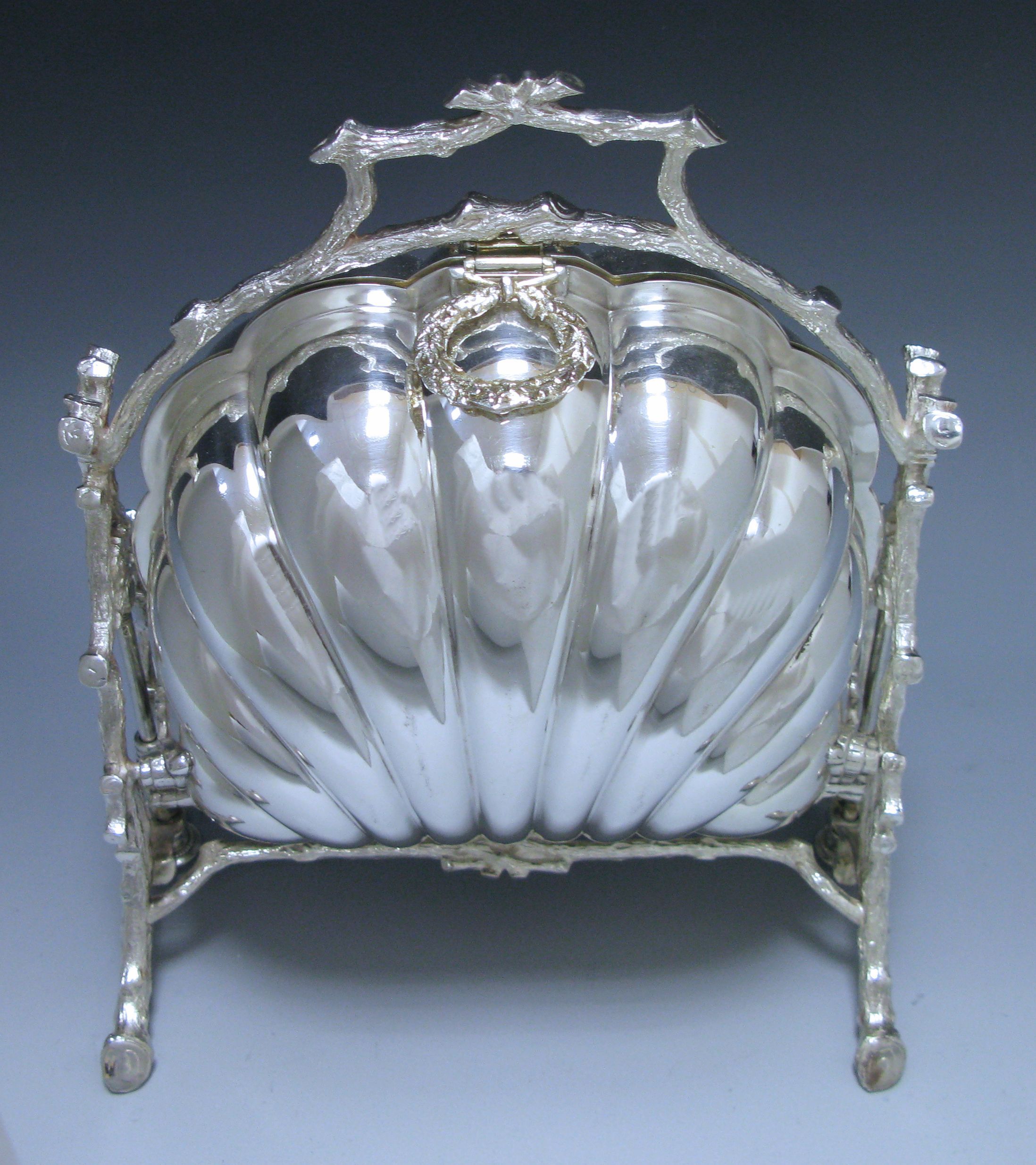 Antique Victorian Silver-Plated Biscuit Box  1