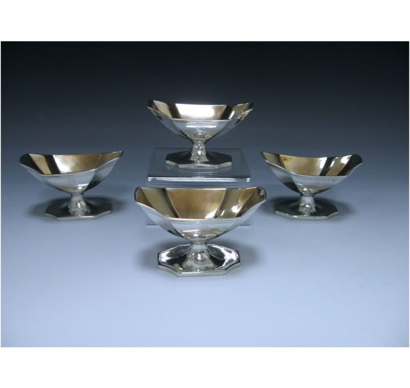 Set of Four George III Antique Silver Salts made in 1793-95