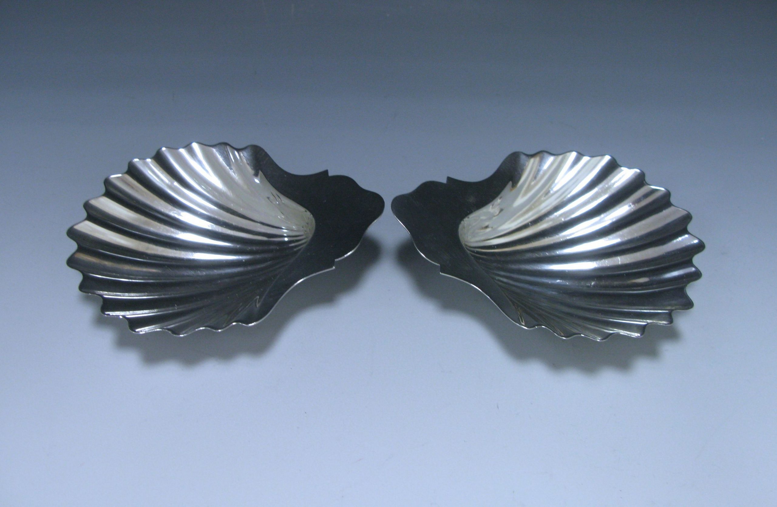 Pair of Antique George III Sterling Silver Butter Shells 1