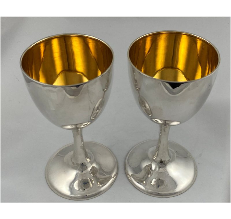 Pair of Sterling Silver Goblets made in c.1960