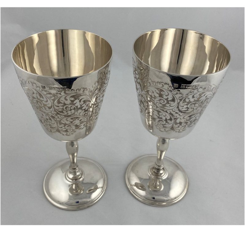 Pair of Hallmarked Sterling Silver Goblets made in 1971