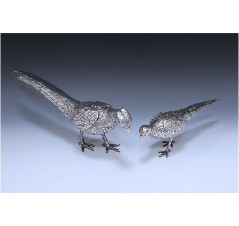 Pair of Spanish Silver Pheasants made in c.1950