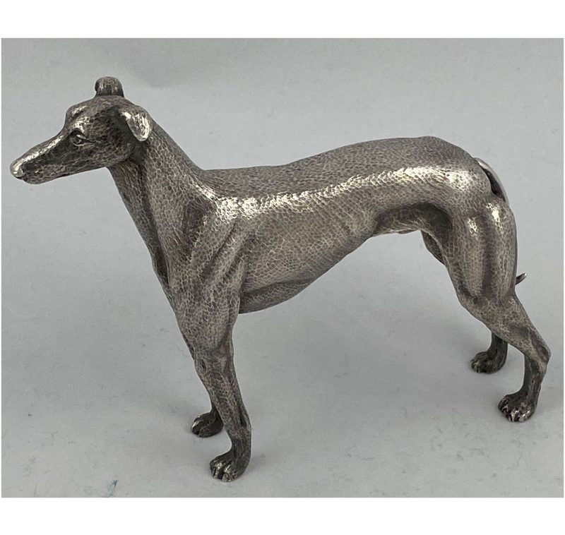 Hallmarked Silver Model of a Greyhound made in 1972