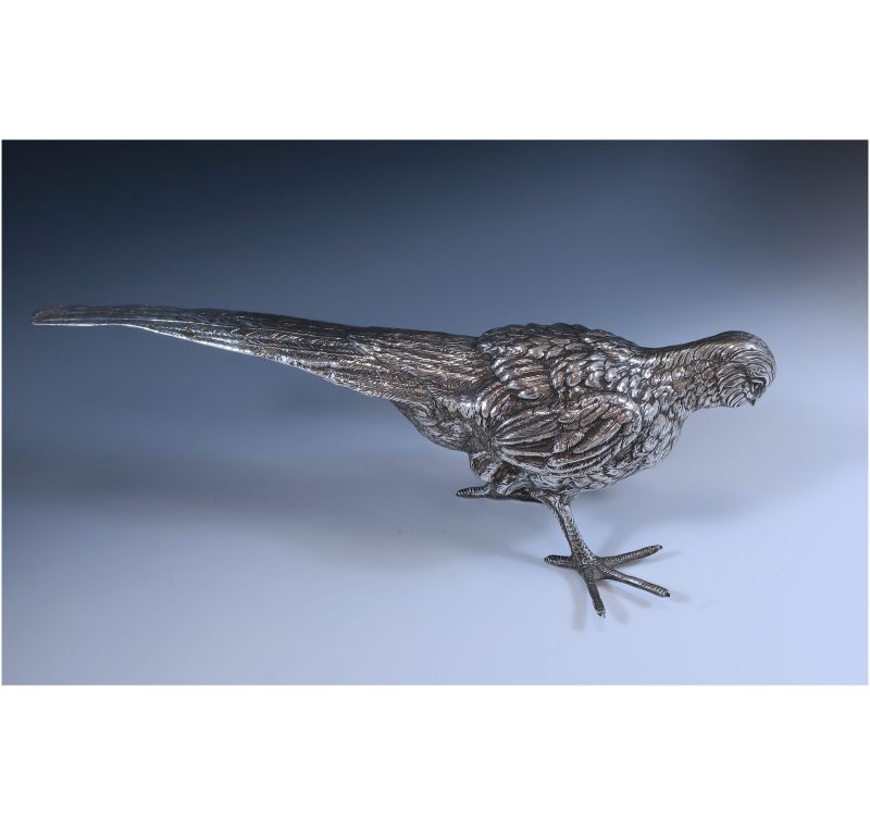 Spanish Silver Model of a Pheasant made in c.1950