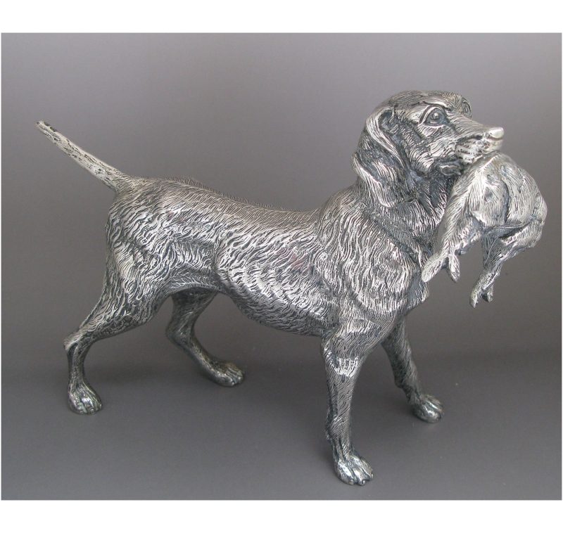 Spanish Silver Model of a Labrador Retriever made in c.1970