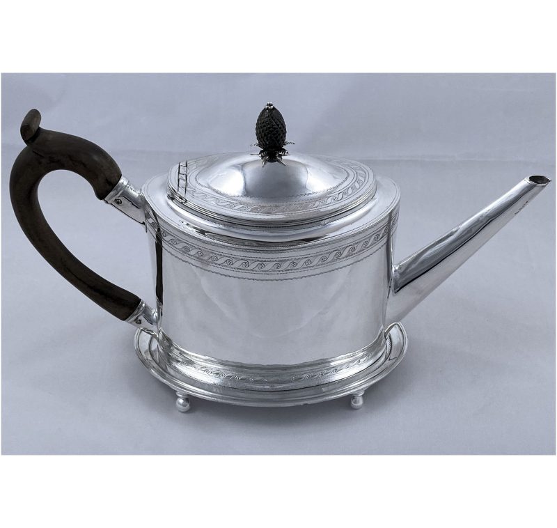 Antique Silver George III Teapot & Stand made in 1799