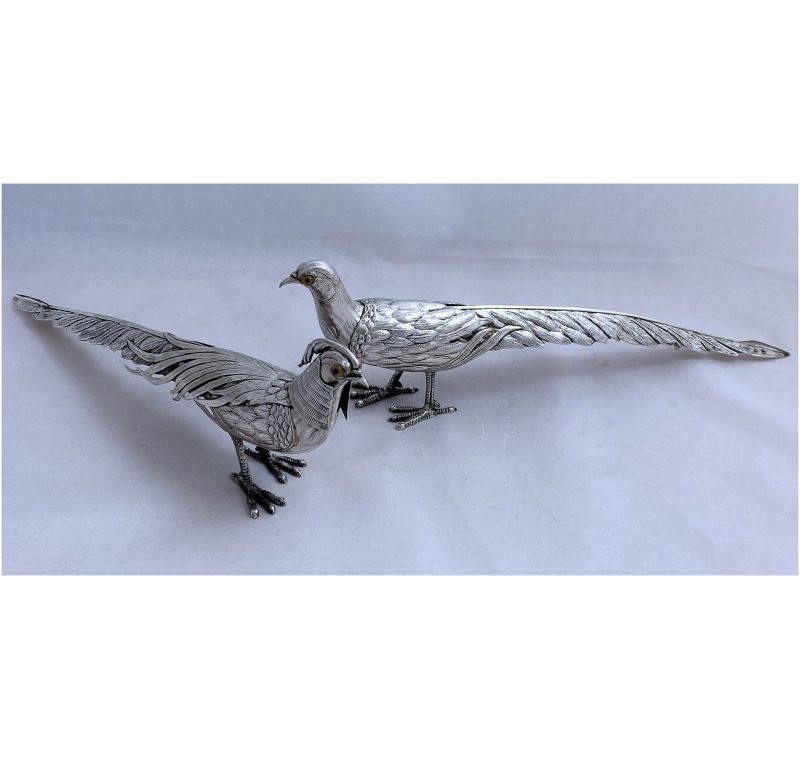 Pair of Spanish Silver Pheasants made in c.1950