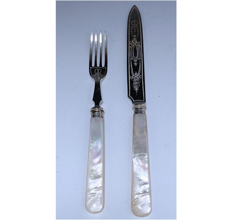 Antique Silver George V Fruit Knives & Forks made in 1913