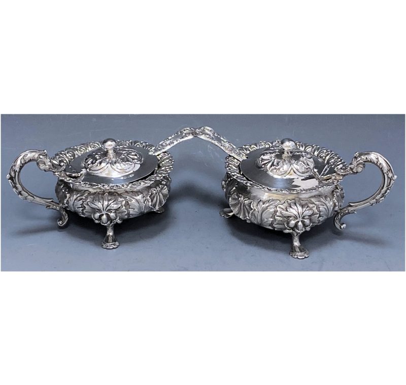 Pair of William IV Antique Silver Mustard Pots made in 1831