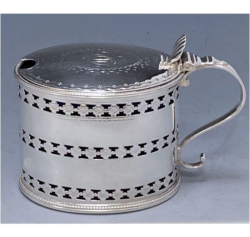 Antique Silver George III Mustard Pot made in 1785