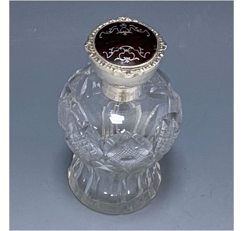 Antique Silver & Tortoiseshell George V Perfume Bottle made in 1928