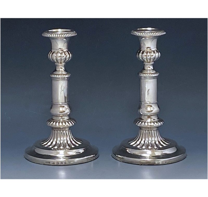 Antique Silver George III Telescopic Candlesticks made in 1806