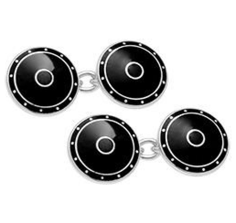 Silver & Black Enamel Cufflinks made in 2019