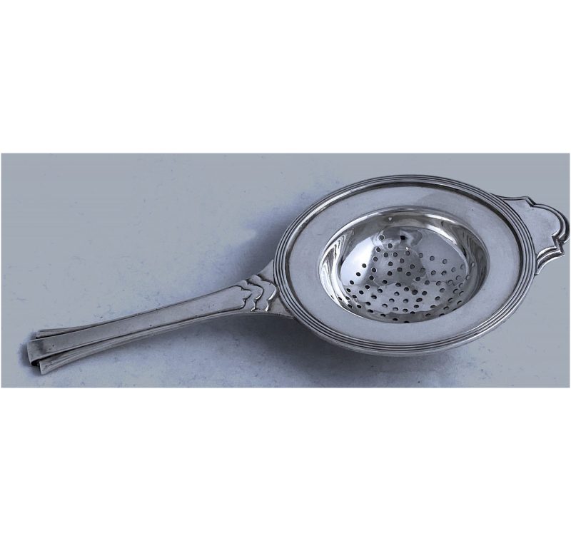 Antique Silver Hallmarked Art Deco Tea Strainer made in 1946