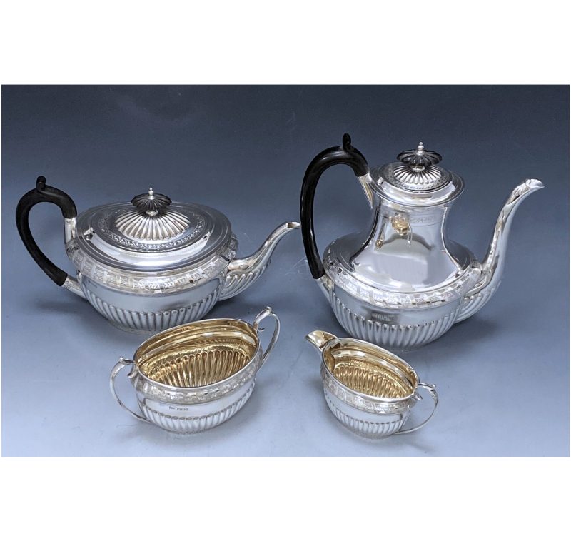 Antique Silver Victorian Tea & Coffee Set made in 1894