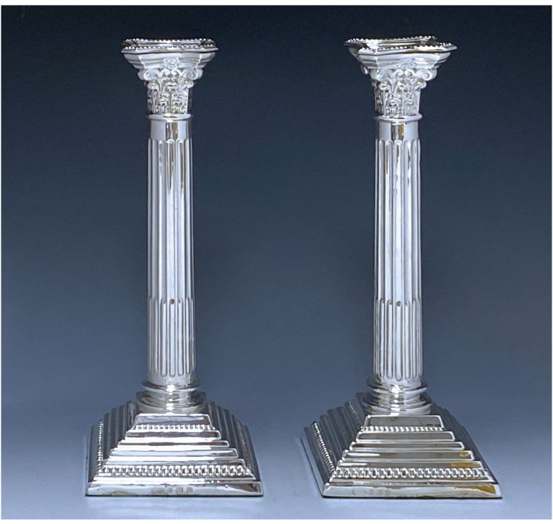 Pair of George V Antique Silver Candlesticks made in 1928