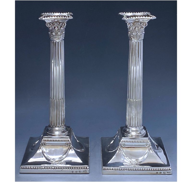 Pair of George III Antique Silver Candlesticks made in 1778