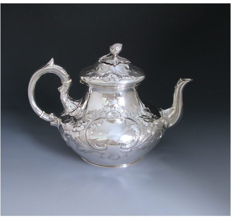 Antique Silver Victorian Teapot made in 1855