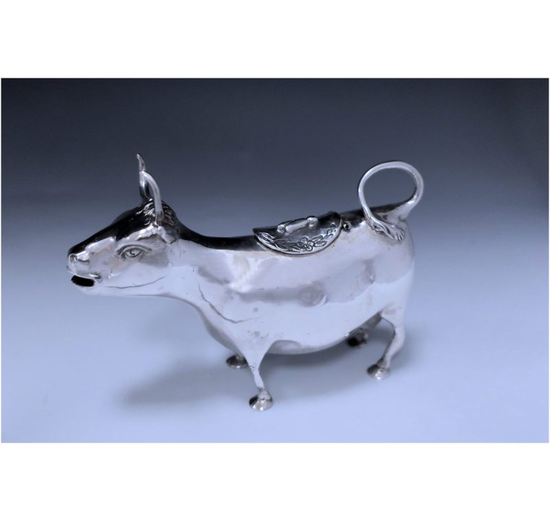 Antique Silver Edwardian Cow Cream Jug made in 1902