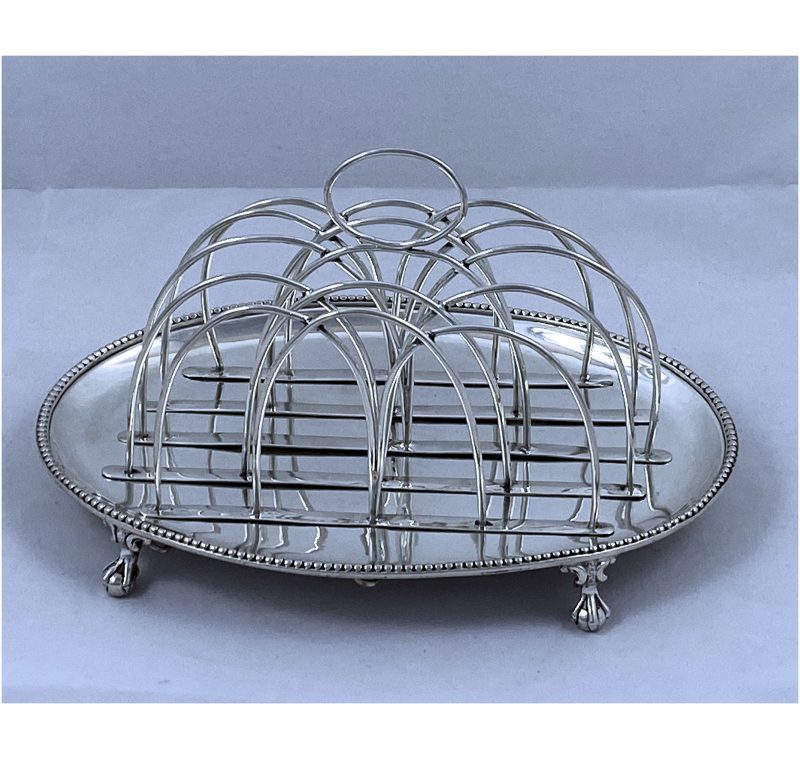 Antique Silver George III Rare Toast Rack made in 1776