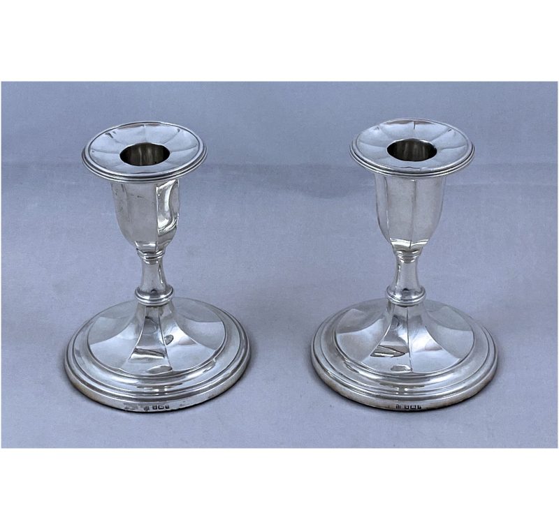 Pair of George V Antique Silver Candlesticks made in 1911