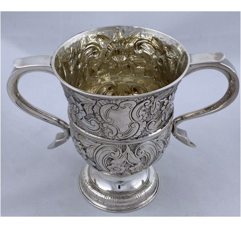 Antique Silver George III Rococo Loving Cup made in 1770