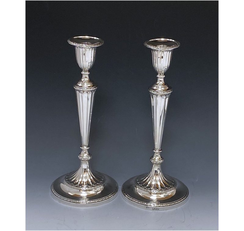 Pair of Victorian Antique Silver Candlesticks made in 1898