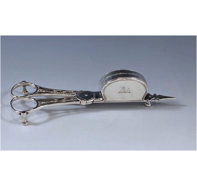 Pair of George III Antique Silver Wick Trimmers made in 1782