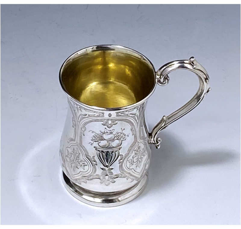 Antique Silver Victorian Child's Christening Mug made in 1859