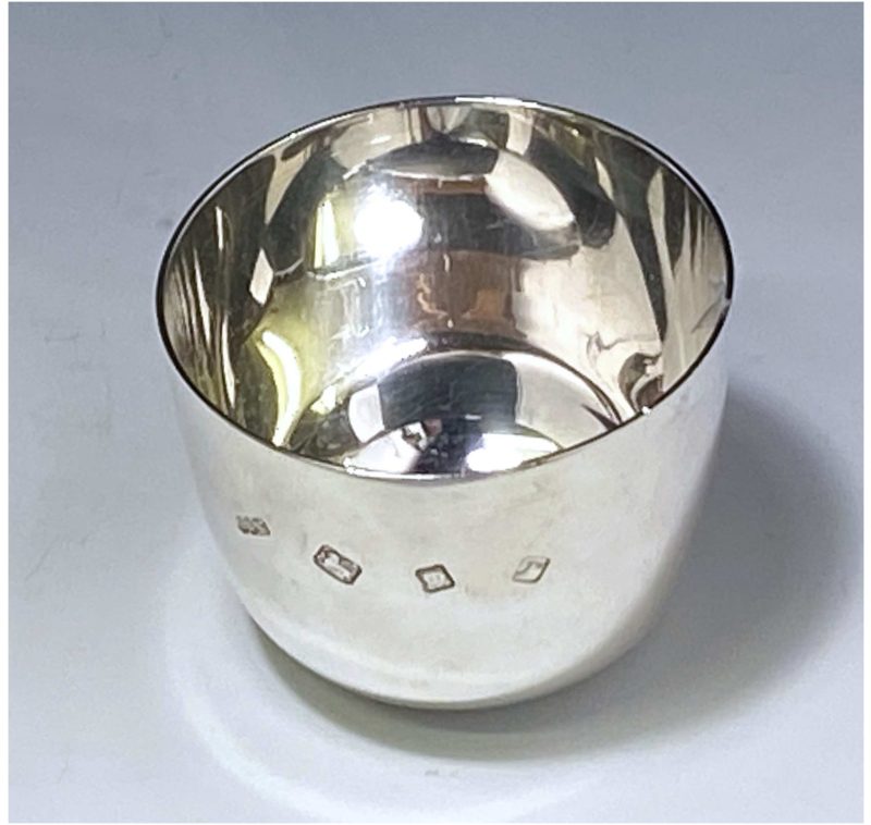 Sterling Silver Elizabeth II Tumbler Cup made in 1972