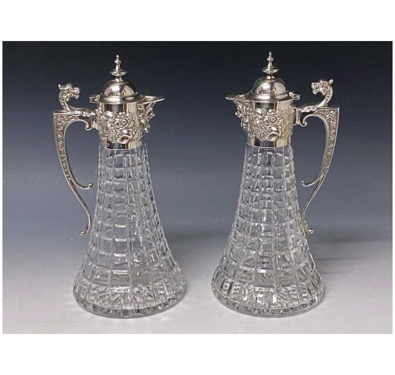 Pair of Elizabeth II Sterling Silver Claret Jugs made in 1995